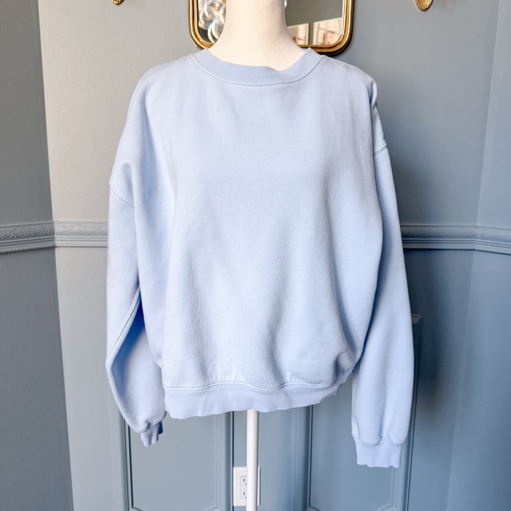 Light blue j.crew spring sweatshirt